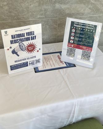 National Voter Registration Day table