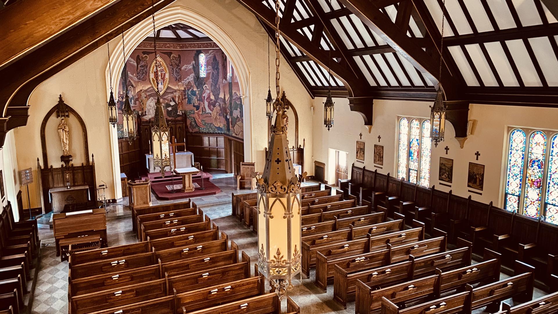 christ the king chapel choir loft view