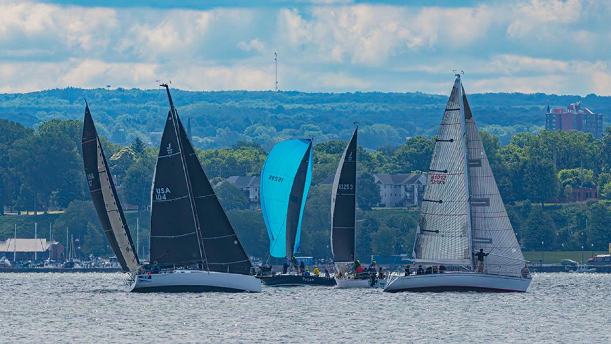 Sail boats on the lake