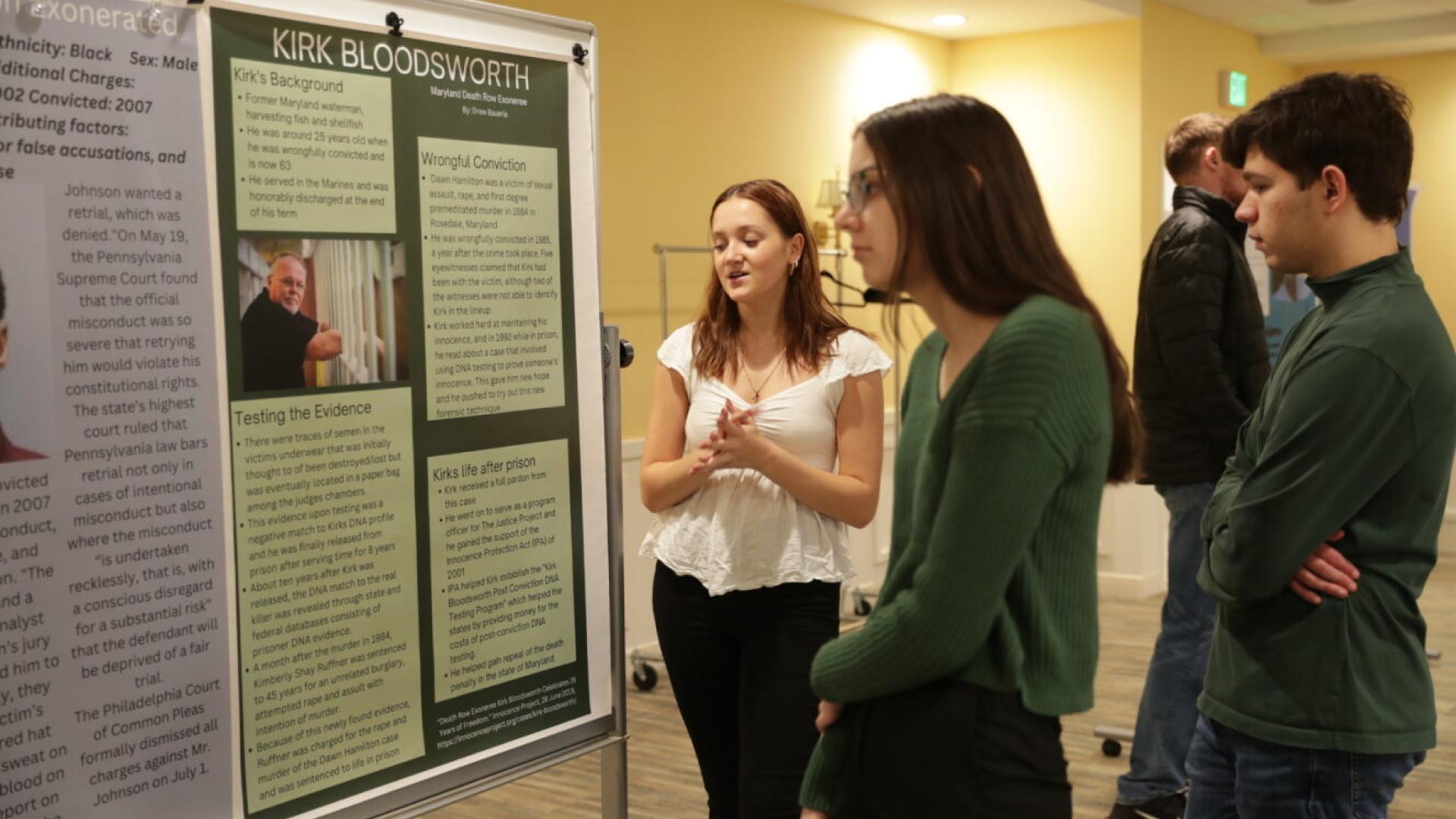 Law students giving a presentation