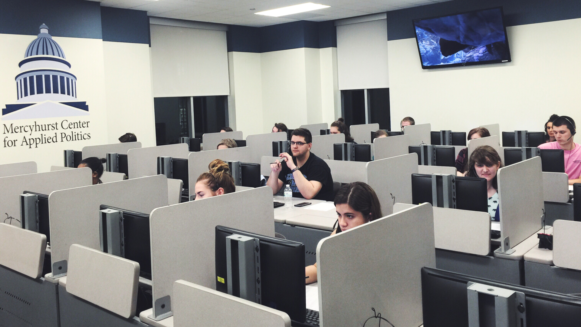 a group of students in mercyhurst's center for applied politics