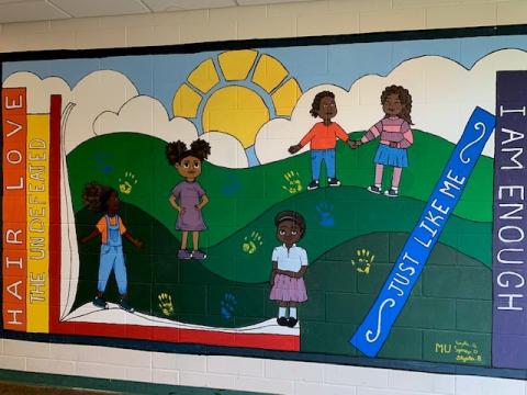 Mural painting at Diehl Elementary School