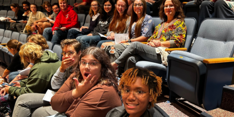 Students from Artist Flock sitted together