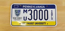 Pennsylvania License Plates with Mercyhurst Logo