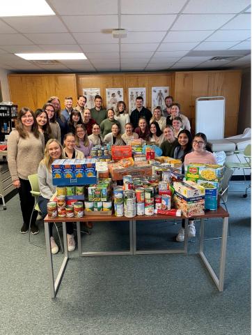 PA students with food drive supplies