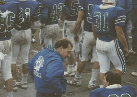 Mercyhurst football players playing on the field