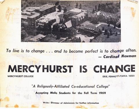 Mercyhurst University newspaper advertisement from 1969