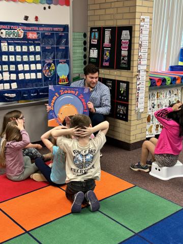 Early Childhood Education student teaching students in a classroom
