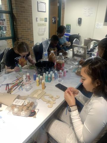 Students participating in Black History Month event