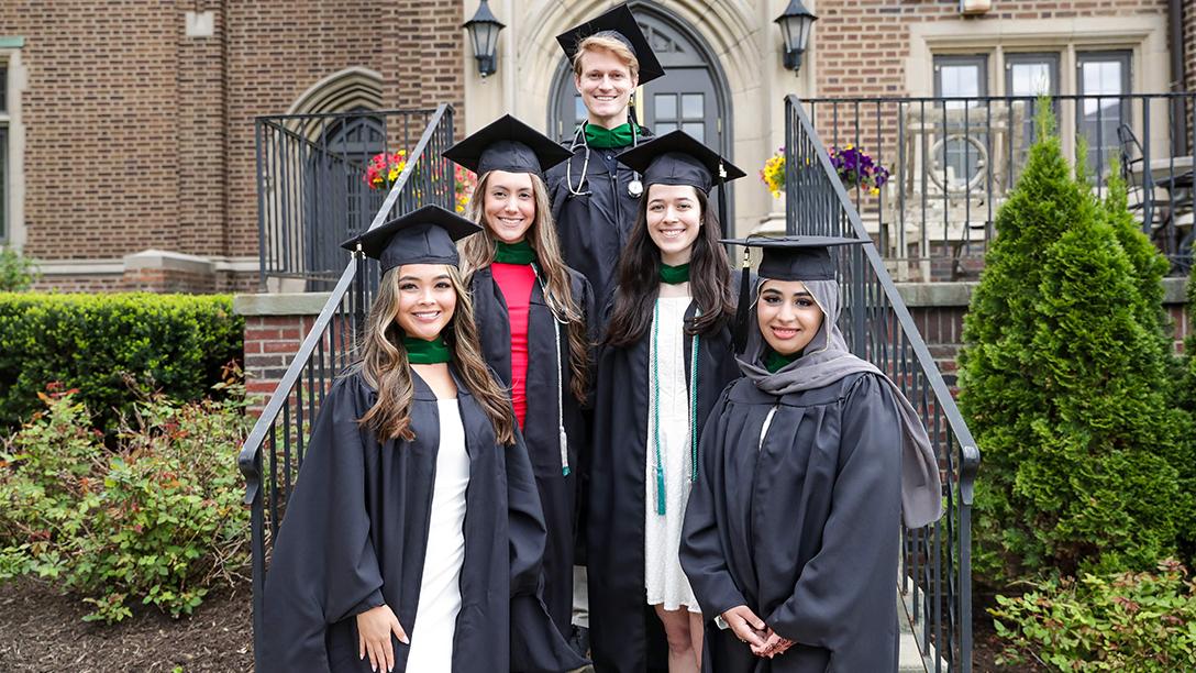 Grad students outside Egan